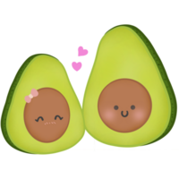 Falling in love avocados cartoon png