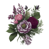 Aquarell Blumen- Design, Aquarell Blumen- Blume, Aquarell Blumenstrauß, Aquarell Strauß Blume, Hochzeit Blume, Aquarell Blumen- Design, botanisch Blume, Aquarell Dekoration, ai generiert png