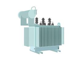 Transformer vector installation on white background . Isolated cartoon set icon energy substation. Vector cartoon set icon transformer.