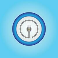 3d electric power charge charging energy on off push icon. Lightning symbol for website, mobile app, UI UX. vector
