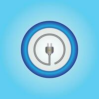 3d electric power charge charging energy on off push icon. Lightning symbol for website, mobile app, UI UX. vector