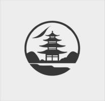 sensoji temple minimalist logo vector