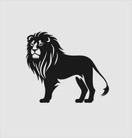 león Rey silueta negro logo animal silueta icono vector