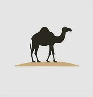 Black Camel Illustration Animal Logo Silhouette vector