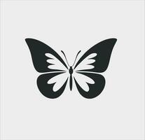 minimalista logo diseño, negro y blanco mariposa vector