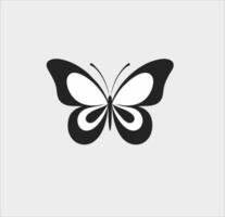 minimalista logo diseño, negro y blanco mariposa vector