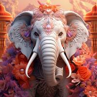 ilustración elefante Dios decoración 3d hacer diseño foto