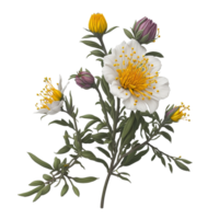 blommig vattenfärg illustration, vattenfärg blommig design, elegant vattenfärg blommig krans med delikat grönska png transparent bakgrund, blommig gren. bröllop begrepp med blommor, ai genererad