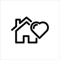 Heart home, house icon Design vector