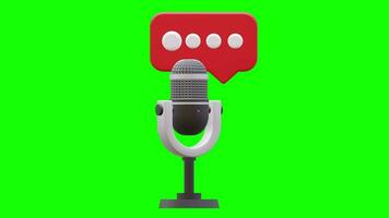microfone com bolha bate-papo pop acima animação. adequado para seu vídeo projeto, animação, abertura Parachoque, etc. video
