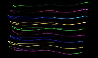 Multi color light painting photography, swirl and curve of blue, green and red light against a black background. photo