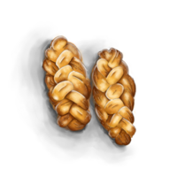 Braided Bread Loaf Watercolor png