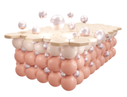 3d interpretazione di siero crema e vitamina far cadere su avvicinamento pelle cellula strato per cosmetico pubblicizzare. 3d rendere illustrazione. png