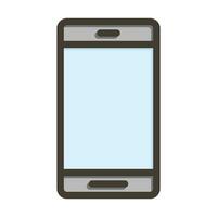 Mobile Phone Thick Line Filled Colors For Personal And Commercial Use. vector