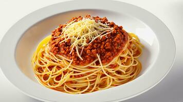 Spaghetti isolated on white background. Ai Generative photo
