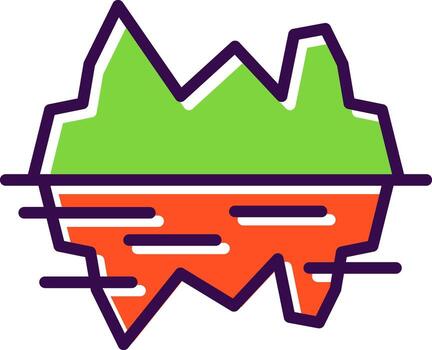 glaciar bahía vector icono diseño