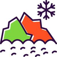 Snowy mountain peak Vector Icon Design