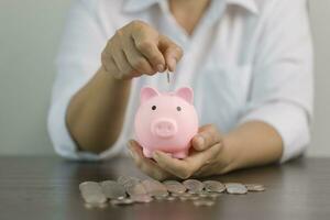 Hope of investor concept, Growth money of profitability of professional investment planning, Business and finance concept. coins and calculators, financial accounting concepts and save money. photo