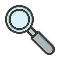 Magnifying Glass Thick Line Filled Colors For Personal And Commercial Use. vector
