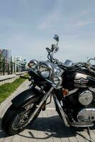 Minsk, Belarus, July  2023 - Classic Kawasaki Vulcan motorcycle. photo