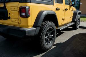 Minsk, Belarus, July  2023 - Jeep is a brand of American automobiles photo