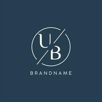 Initial letter UB logo monogram with circle line style vector