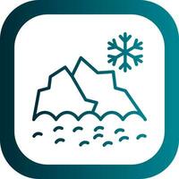 Snowy mountain peak Vector Icon Design