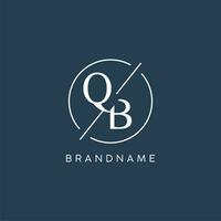 Initial letter QB logo monogram with circle line style vector