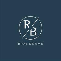 Initial letter RB logo monogram with circle line style vector