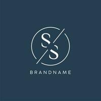 Initial letter SS logo monogram with circle line style vector