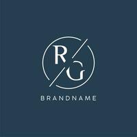 Initial letter RG logo monogram with circle line style vector