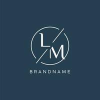 Initial letter LM logo monogram with circle line style vector