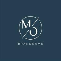 Initial letter MO logo monogram with circle line style vector