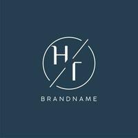 Initial letter HT logo monogram with circle line style vector