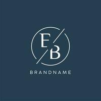 Initial letter EB logo monogram with circle line style vector