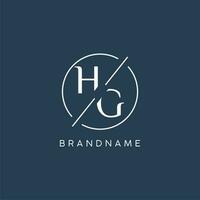 Initial letter HG logo monogram with circle line style vector