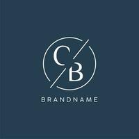Initial letter CB logo monogram with circle line style vector