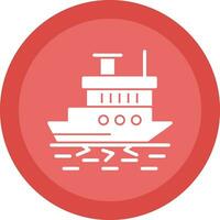 Icebreaker ship in action Vector Icon Design