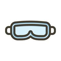 Goggles Thick Line Filled Colors For Personal And Commercial Use. vector