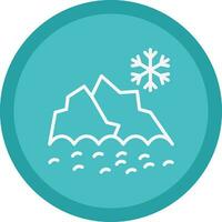 Snowy mountain peak Vector Icon Design