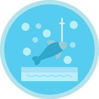 Ice fishing Vector Icon Design