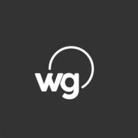 wg inicial logo con redondeado circulo vector