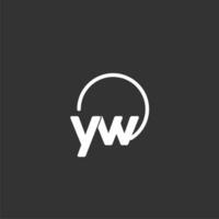 YW initial logo with rounded circle vector