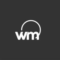 wm inicial logo con redondeado circulo vector