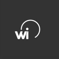 WI initial logo with rounded circle vector