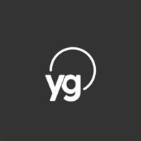 YG initial logo with rounded circle vector