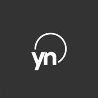 YN initial logo with rounded circle vector