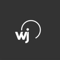 WJ initial logo with rounded circle vector