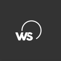 ws inicial logo con redondeado circulo vector