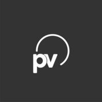 PV initial logo with rounded circle vector